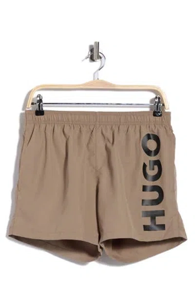 Hugo Boss Boss Abas Swim Trunks In Med Brown