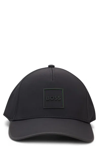 Hugo Boss Boss Adjustable Brim Curved Visor Cap In Black