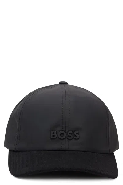 Hugo Boss Boss Adjustable Curved Visor Cap In Black