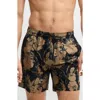 Hugo Boss Floral-print Swim Shorts In Black