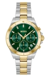 Hugo Boss Boss Alley Chronograph Bracelet Watch, 36mm In Metallic