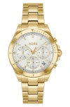 Hugo Boss Boss Alley Chronograph Bracelet Watch, 36mm In Gold