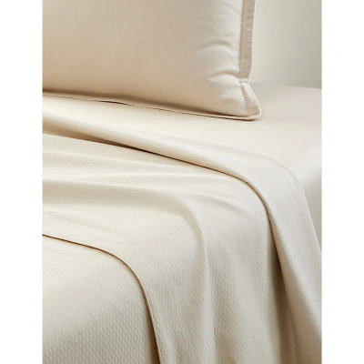 Hugo Boss Boss Almond Loft Almond Textured-design Cotton Double Flat Sheet 240cm X 300cm