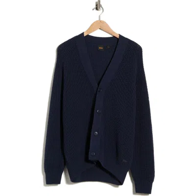 Hugo Boss Boss Andemo V-neck Cardigan In Dk Bu