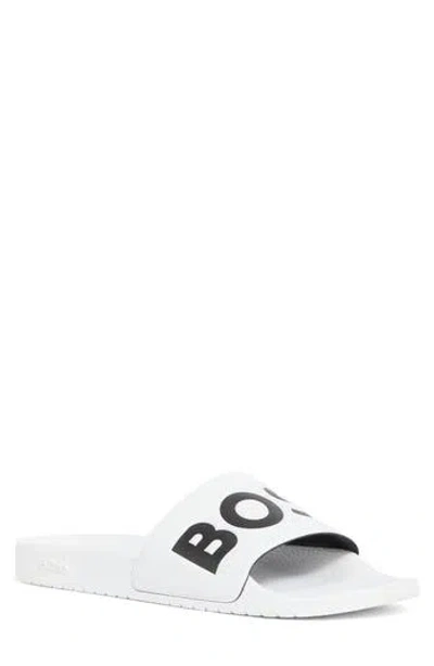 Hugo Boss Boss Aryeh Slide Sandal In White