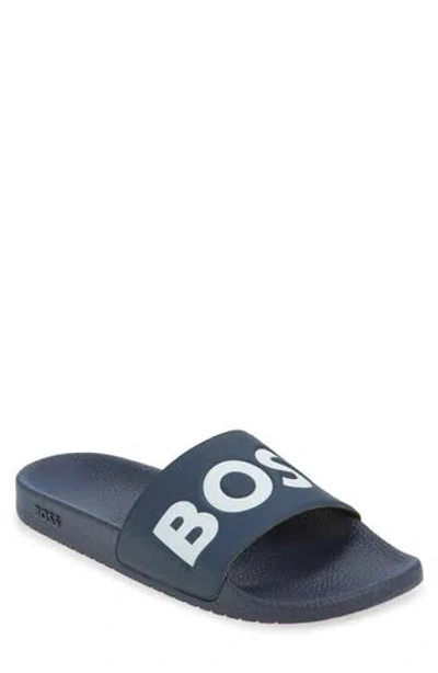 Hugo Boss Boss Aryeh Slide Sandal In Blue