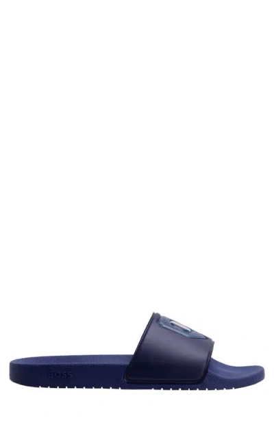 Hugo Boss Boss Aryeh Slide Sandal In Blue