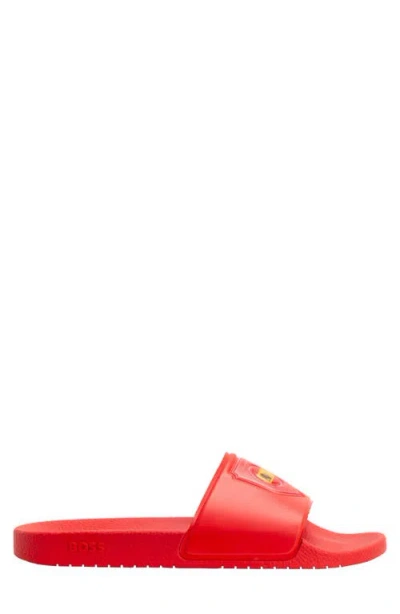 Hugo Boss Boss Aryeh Slide Sandal In Red