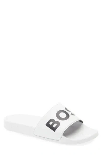 Hugo Boss Boss Aryeh Slide Sandal In White