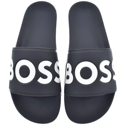 Hugo Boss Boss Aryeh Sliders Navy In Blue