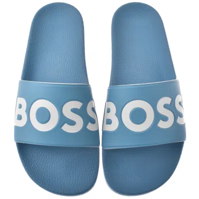 Hugo Boss Boss Aryeh Sliders Turquoise Blue