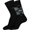 Hugo Boss Boss Assorted 2-pack Argyle Crew Socks In Black