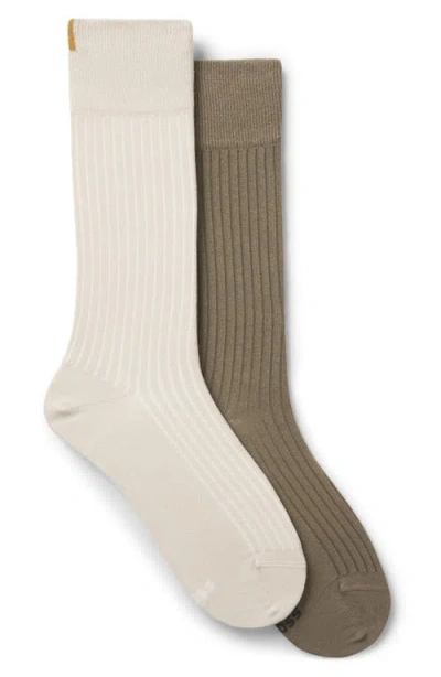 Hugo Boss Boss Assorted 2-pack Solid Cotton Blend Dress Socks In Multi