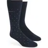 Hugo Boss Boss Assorted 2-pack Dot & Solid Dress Socks In Blue