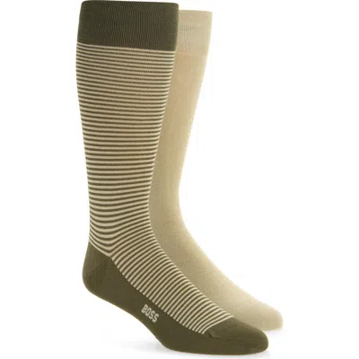 Hugo Boss Boss Assorted 2-pack Dress Socks In Medium Green