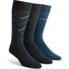 Hugo Boss Boss Assorted 3-pack Icon Pattern & Solid Cotton Blend Dress Socks Gift Box In Multi