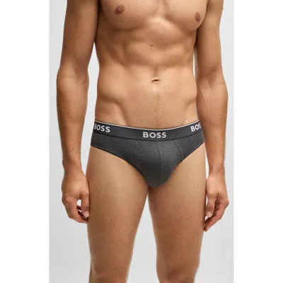Hugo Boss Boss Assorted 3-pack Power Stretch Cotton Briefs In Black