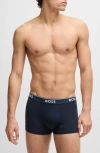 Hugo Boss Boss Assorted 3-pack Power Stretch Cotton Trunks In Multi