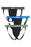 Hugo Boss Boss Assorted 3-pack Stretch Cotton Jockstraps In Open Miscellaneous