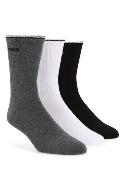 Hugo Boss Boss Assorted 3-pack Stretch Crew Socks In Multi