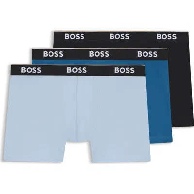 Hugo Boss Boss Assorted 3-pack Power Stretch Cotton Boxer Briefs In Multi