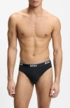 Hugo Boss Boss Assorted 3-pack Power Stretch Cotton Briefs In Multi