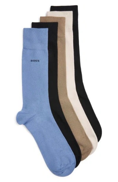 Hugo Boss Boss Assorted 5-pack Cotton Blend Dress Socks In Multi