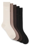 Hugo Boss Boss Assorted 5-pack Crew Socks In Multi