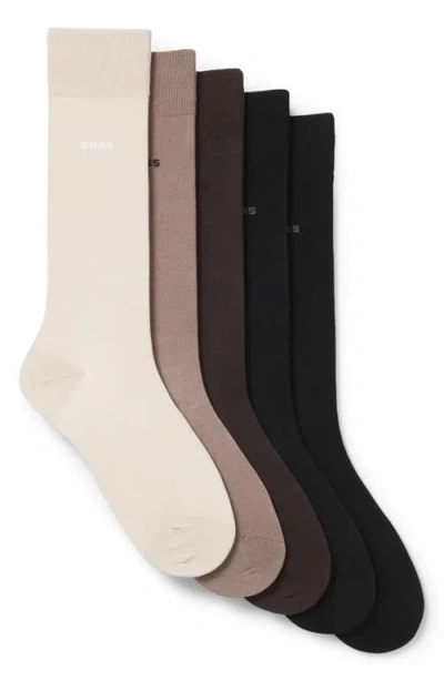 Hugo Boss Boss Assorted 5-pack Crew Socks In Multi