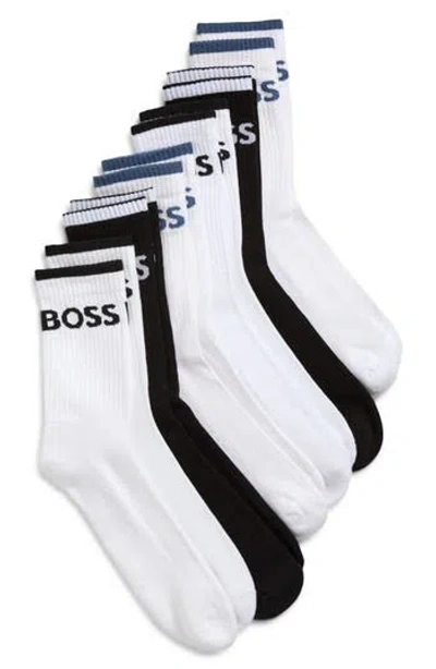 Hugo Boss Boss Assorted 6-pack Stretch Quarter Socks In Multi