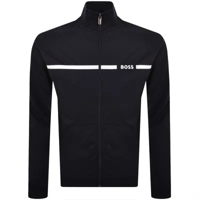 Hugo Boss Boss Authentic Full Zip Sweatshirt Navy In Blue