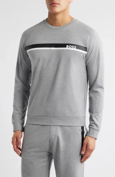 Hugo Boss Boss Authentic Lounge Sweatshirt In Medium Grey