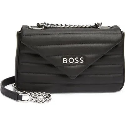 Hugo Boss Boss Ayla Quilted Leather Convertible Crossbody Bag In Black