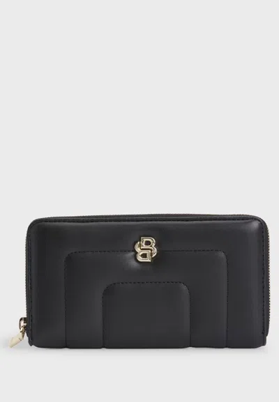 Hugo Boss Boss B_icon Zip Around Wallet In Nero