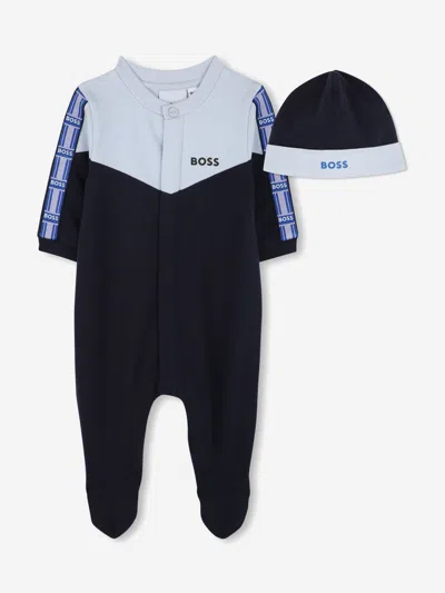 Hugo Boss Kids' Boss Baby Boys Babygrow Set In Blue