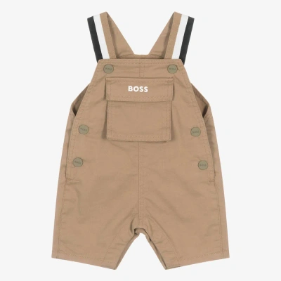 Hugo Boss Boss Baby Boys Brown Cotton Dungaree Shorts