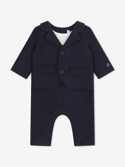 Hugo Boss Kids' Boss Baby Boys Ceremony Suit Romper In Blue