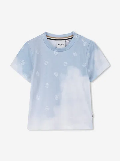Hugo Boss Boss Baby Boys Cloud Print T-shirt In Blue
