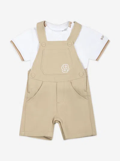 Hugo Boss Kids' Boss Baby Boys Dungarees Set In Neutral
