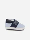 Hugo Boss Boss Baby Boys Leather Logo Pre-walkers In Blue
