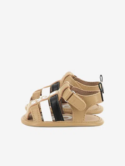 Hugo Boss Kids' Boss Baby Boys Leather Pre Walker Sandals In Brown