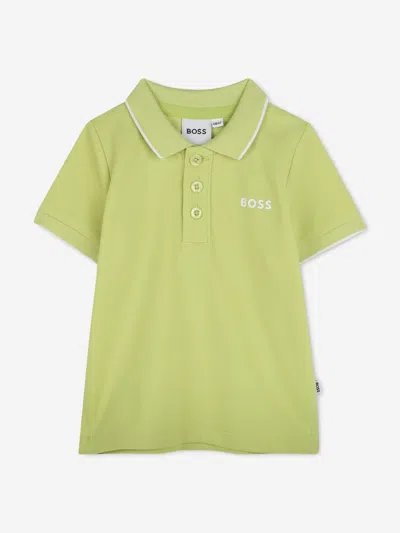 Hugo Boss Kids' Boss Baby Boys Logo Polo Shirt In Green