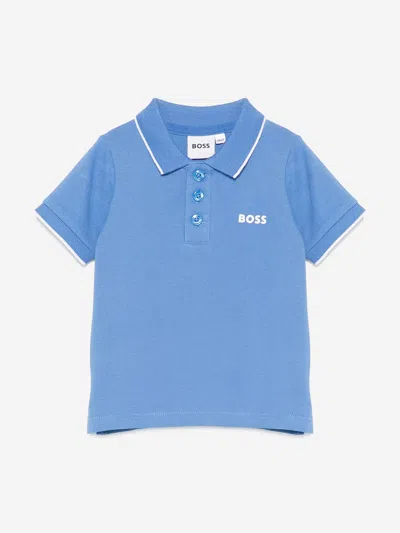 Hugo Boss Kids' Boss Baby Boys Logo Polo Shirt In Blue
