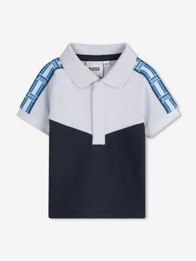 Hugo Boss Kids' Boss Baby Boys Logo Polo Shirt In Blue
