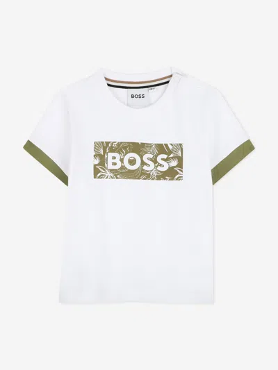 Hugo Boss Boss Baby Boys Logo Print T-shirt In White