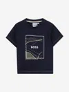 Hugo Boss Boss Baby Boys Logo Print T-shirt In Blue