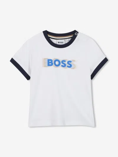 Hugo Boss Boss Baby Boys Logo Print T-shirt In White