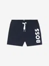 Hugo Boss Boss Baby Boys Logo Swim Shorts In Blue