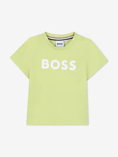 Hugo Boss Boss Baby Boys Logot-shirt In Green