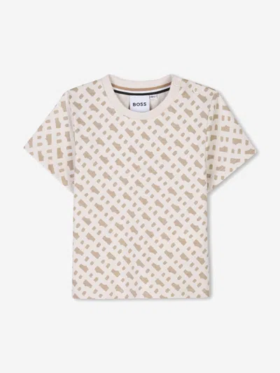 Hugo Boss Boss Baby Boys Monogram T-shirt In Beige